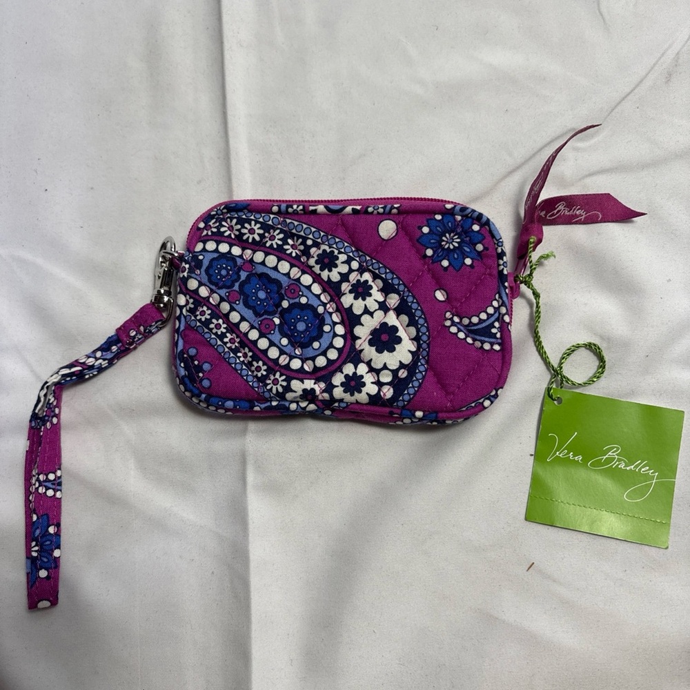 Vera Bradley Blue and Purple Paisley Wristlet